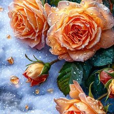 Схема вышивки «Розы на снегу»