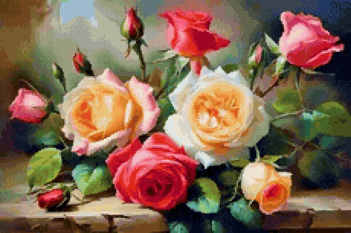 №2869645 - до 240 крестиков, розы - предпросмотр