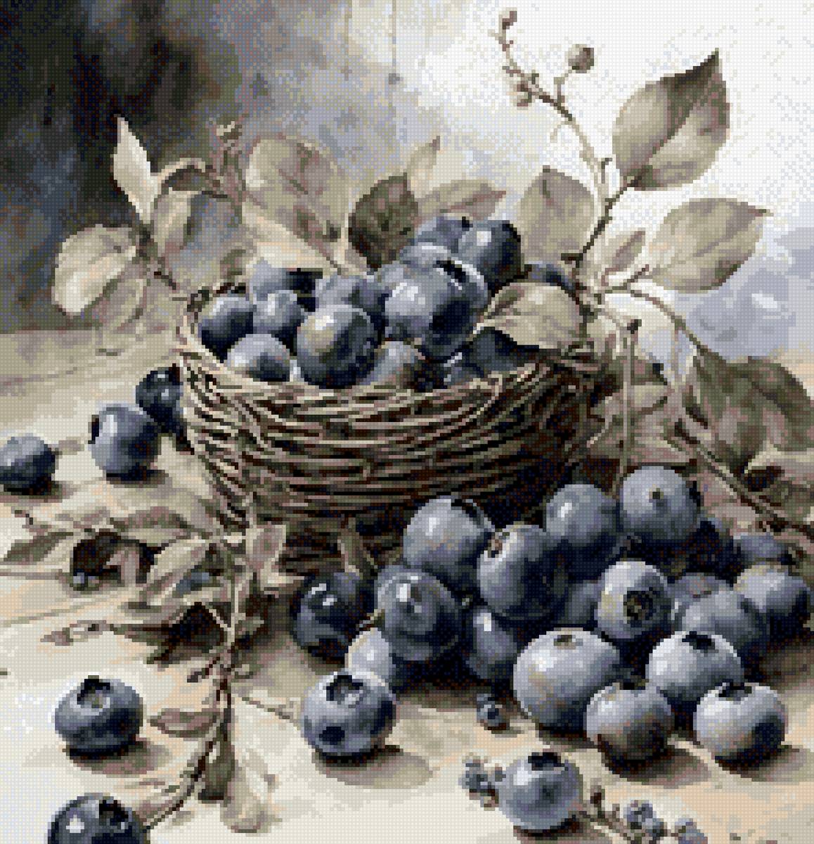 №2870129 - корзинка, ягоды, до 240 крестиков - предпросмотр