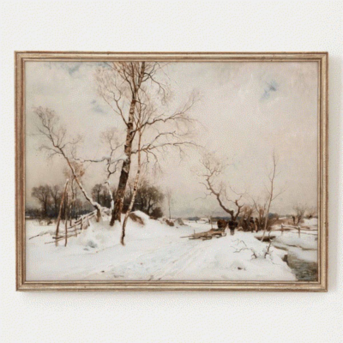 №2870344 - природа, живопись, зима, картина, снег - предпросмотр