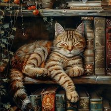 Схема вышивки «В библиотеке»