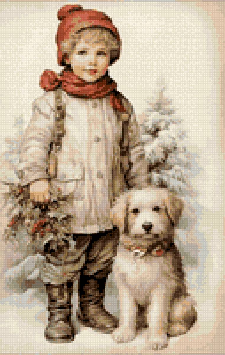 Chico con perro - persona - предпросмотр