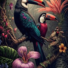 Схема вышивки «тукан»