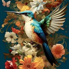 Схема вышивки «колибри»