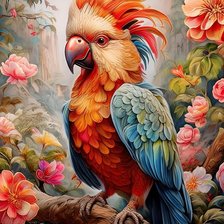 Схема вышивки «попугай»