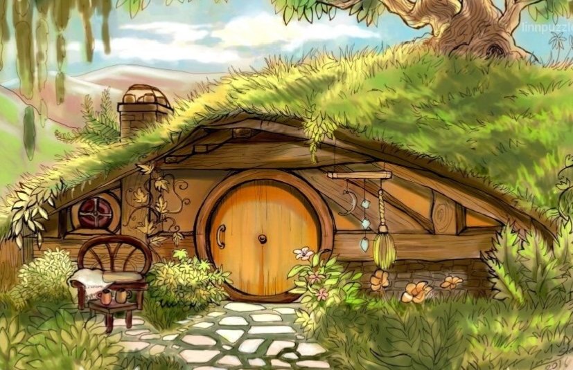 Нора Бильбо - хоббитания, нора хоббита, властелин колец, хоббит, шир - оригинал