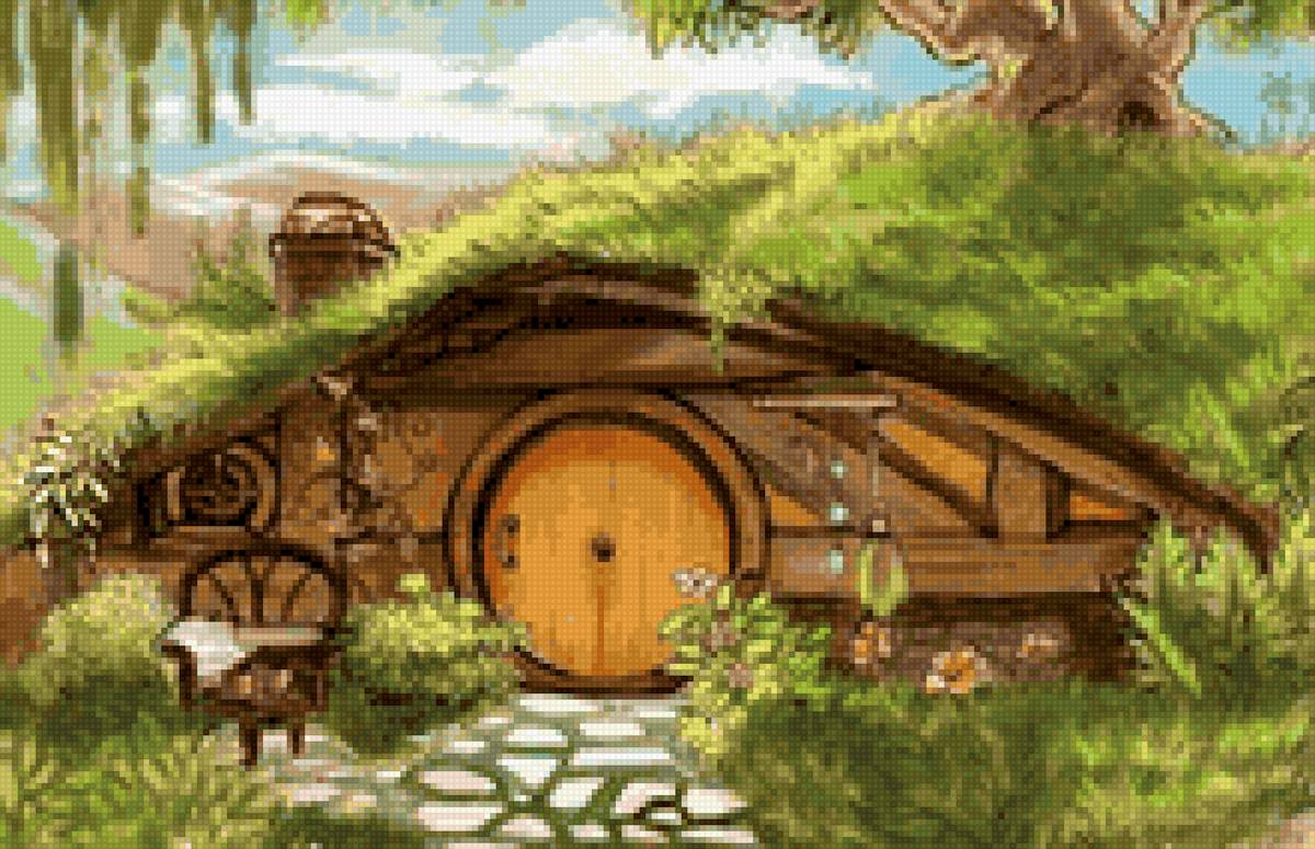 Нора Бильбо - властелин колец, хоббитания, хоббит, шир, нора хоббита - предпросмотр