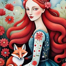 Схема вышивки «девушка»