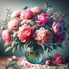 Схема вышивки «Пионы»