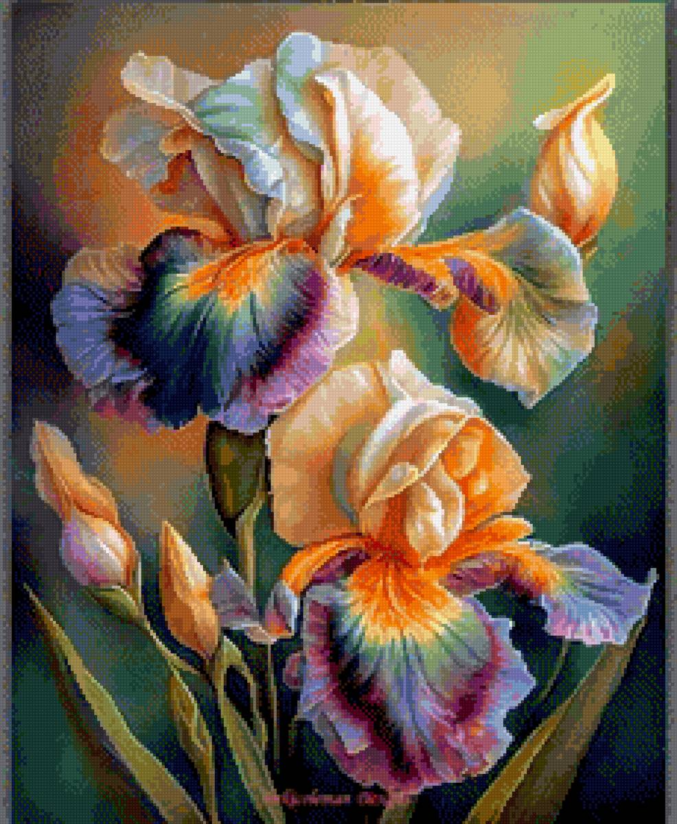 Птицы - ирисы - предпросмотр