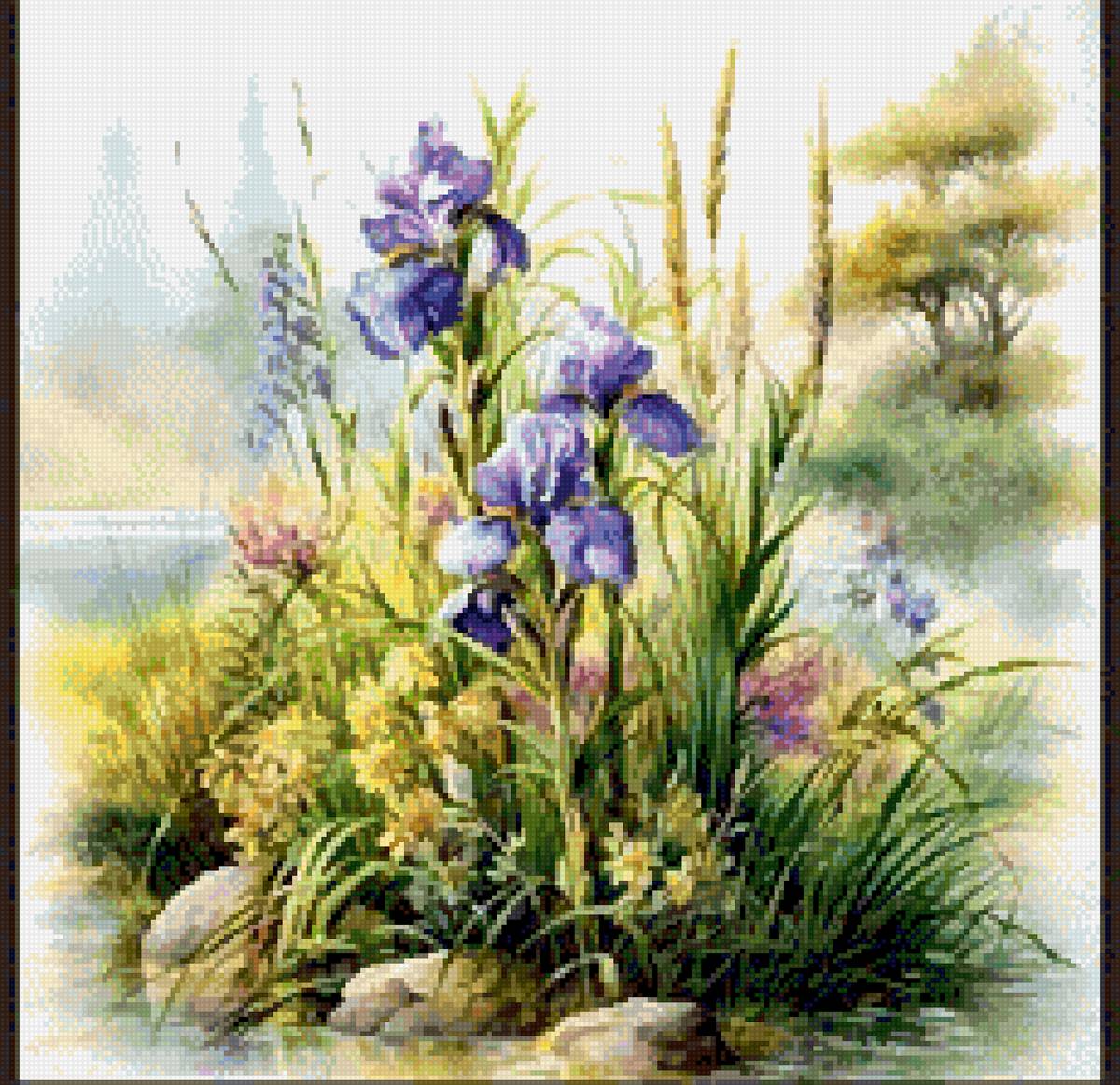 Лес - ирисы - предпросмотр