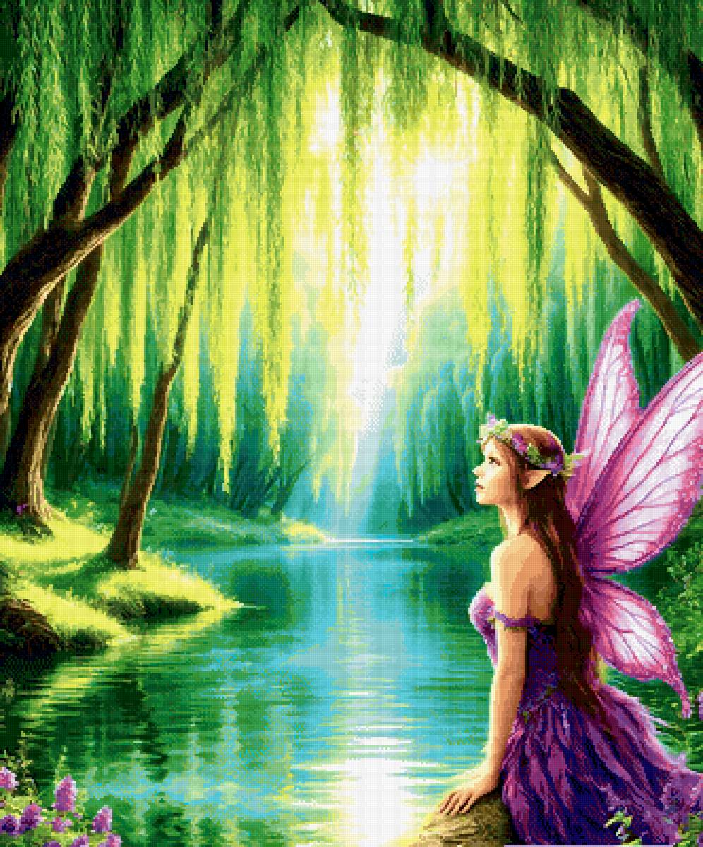 Сказочный лес - эльф, сказка, лес, фея - предпросмотр