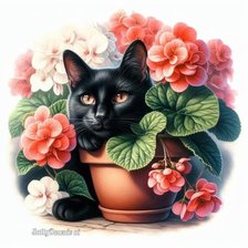 Схема вышивки «кот»