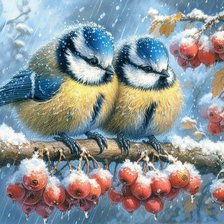 Схема вышивки «синицы»