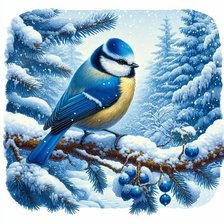 Схема вышивки «синица»