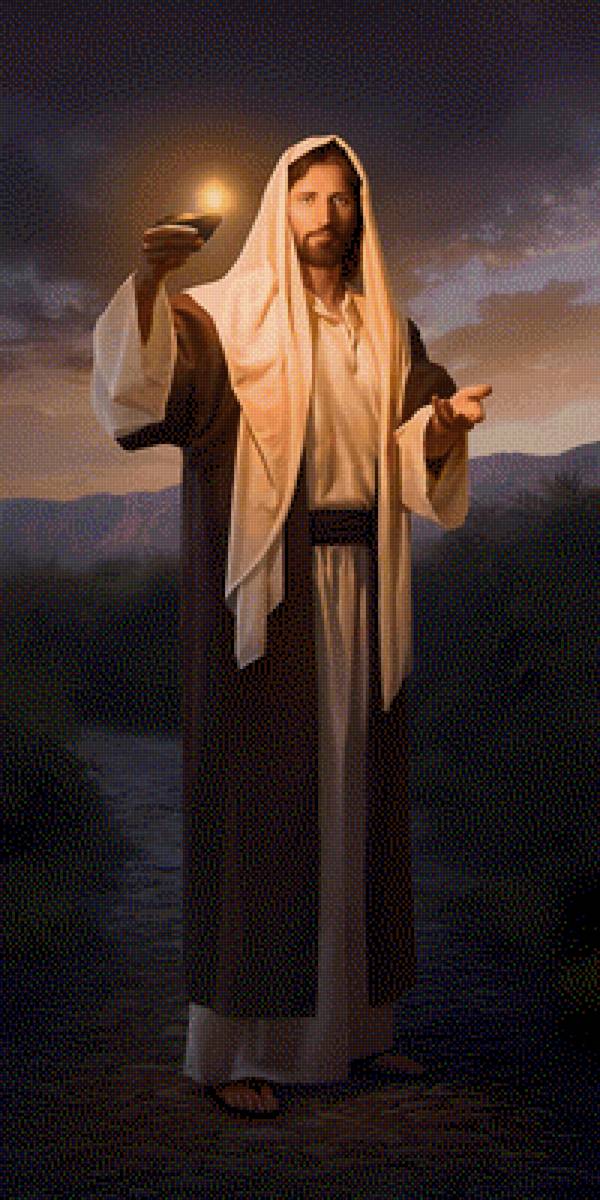 Иисус со свечой - иисус, свеча - предпросмотр