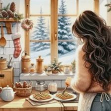 Схема вышивки «Chica cocinando»