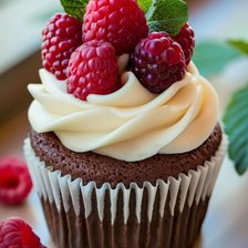 Схема вышивки «Мафин с малиной»