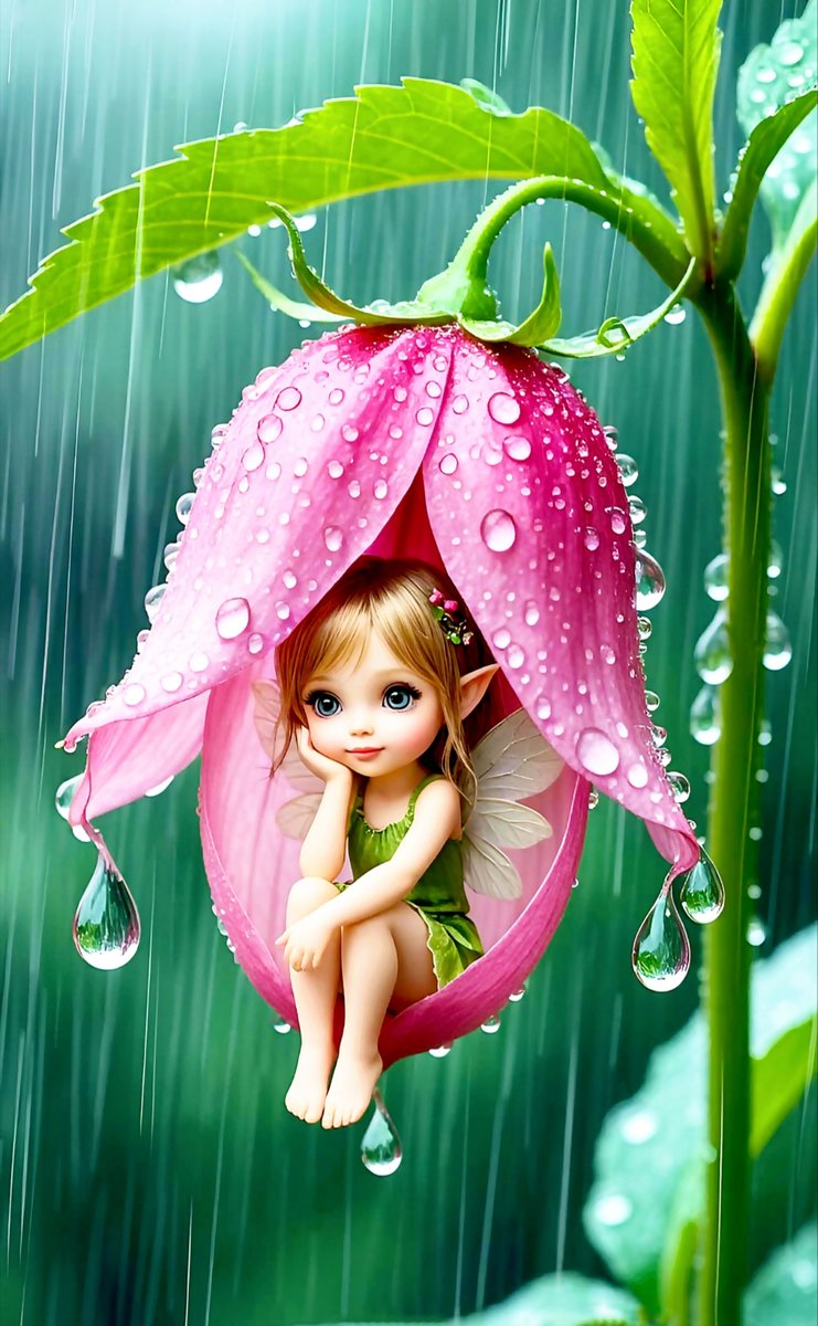 Дюймовочка - весна, девочка, цветы, фея - оригинал