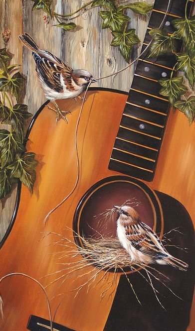 Воробьи, гнездо, гитара - гитара, воробьи, гнездо - оригинал