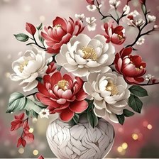 Схема вышивки «Ваза с цветами»