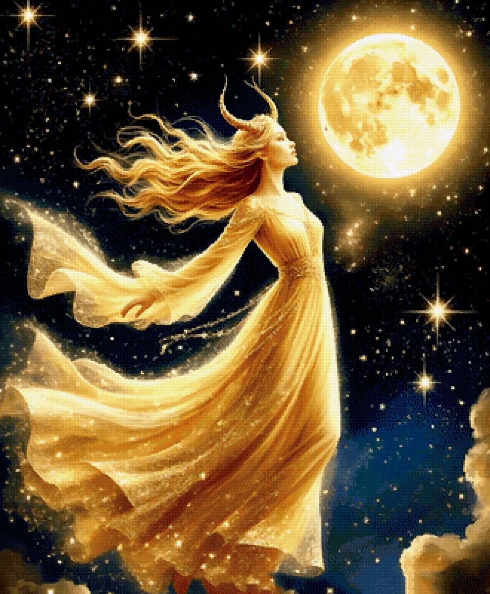 Парящая среди звёзд - космос, дева, сон, лилит - предпросмотр