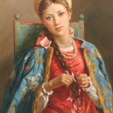 Схема вышивки «Девушка-Кр. 120-95»