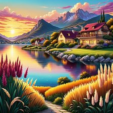 Схема вышивки «Дома»