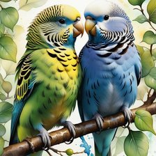 Схема вышивки «попугаи»