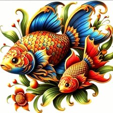 Схема вышивки «Рыба»