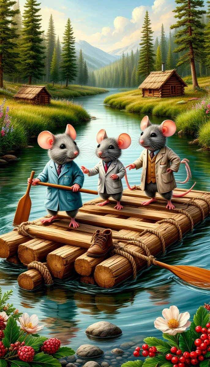 №2874025 - лес, река, мышки, природа - оригинал