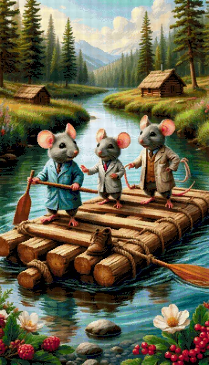 №2874025 - река, мышки, природа, лес - предпросмотр