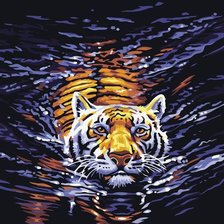 Схема вышивки «Плывущий тигр»