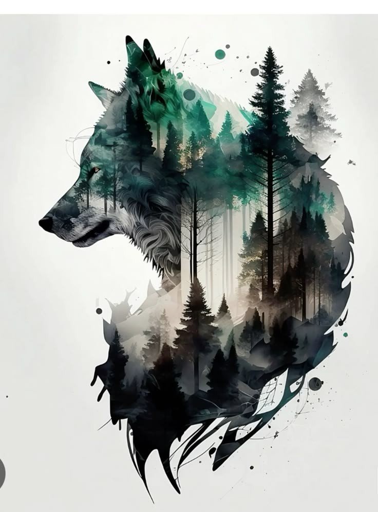 Зов леса - лес, волк, профиль - оригинал