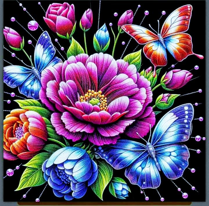 Цветы - бабочки - оригинал