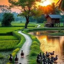 Схема вышивки «Paisaje patitos»