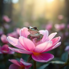 Лягушка на цветке