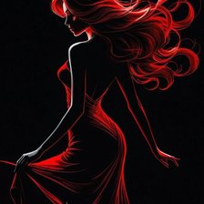 Схема вышивки «Красный силуэт»