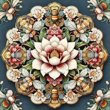 Схема вышивки «bee mandala»