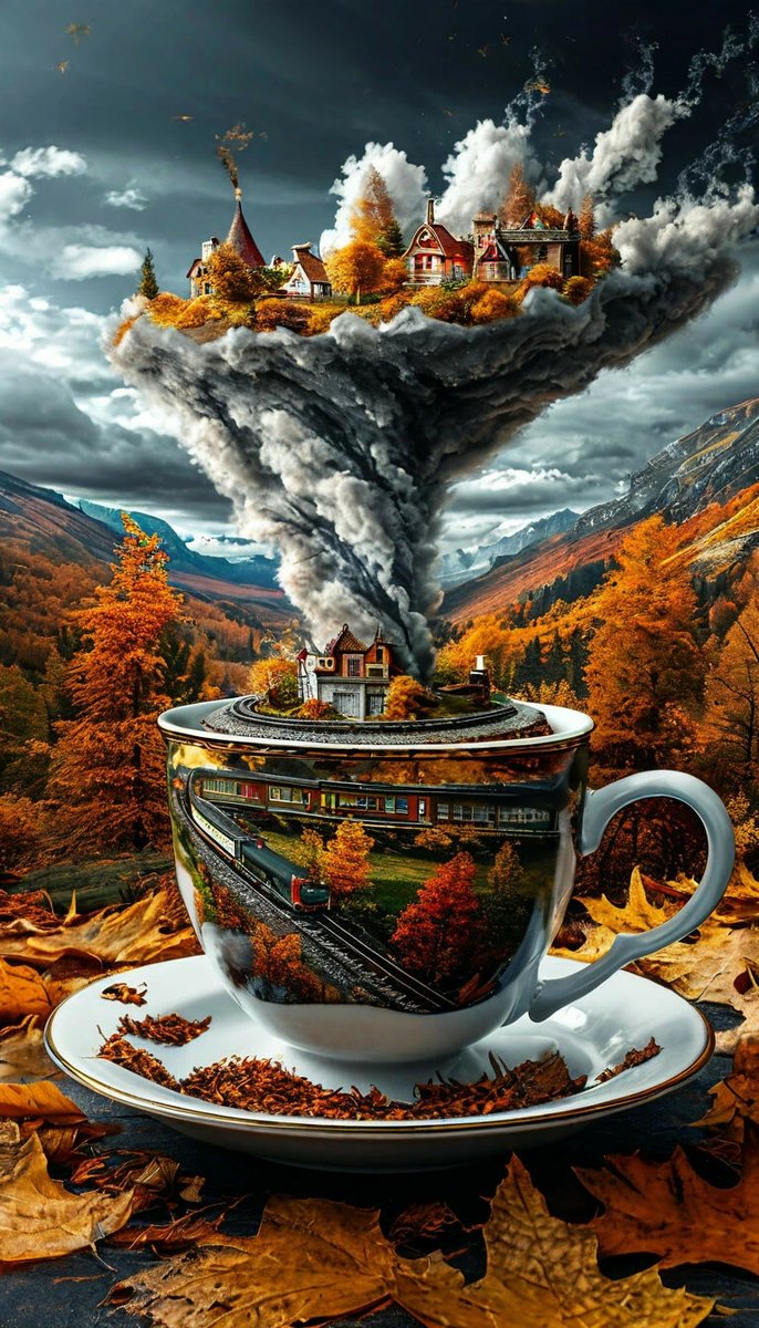 №2874659 - фентази, чашка, природа, горы - оригинал