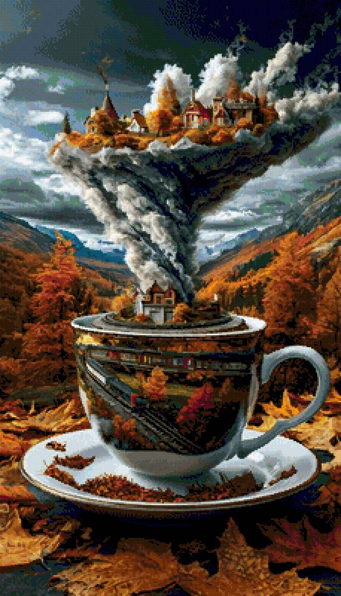 №2874659 - чашка, фентази, горы, природа - предпросмотр