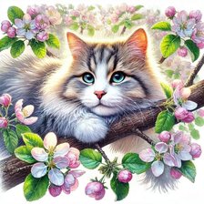 Схема вышивки «кот»