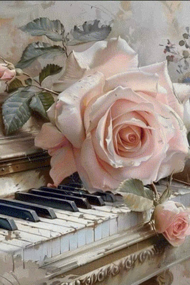 старая мелодия - роза, картина - предпросмотр