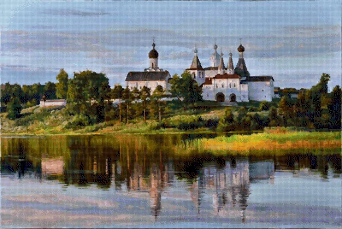 Бзежовский В.В. - природа, река, храм, утро - предпросмотр