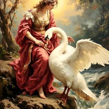 Схема вышивки «Леда и лебедь»