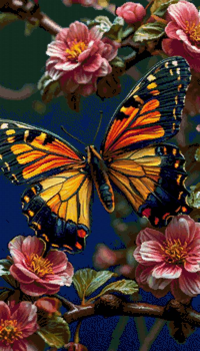 №2876175 - бабочка, яблоня в цвету - предпросмотр