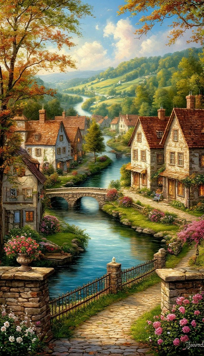 №2876671 - река, лес, домики - оригинал