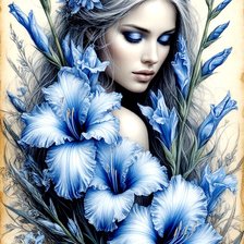 Схема вышивки «Голубоглазая  моя,моя,моя!!!!»