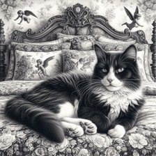 Схема вышивки «кот»