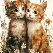 Схема вышивки «котята»